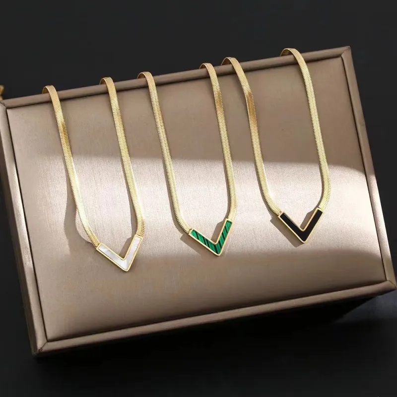 KING OF BLING Titanium Steel, Mother Of Pearl Necklaces Unisex-2
