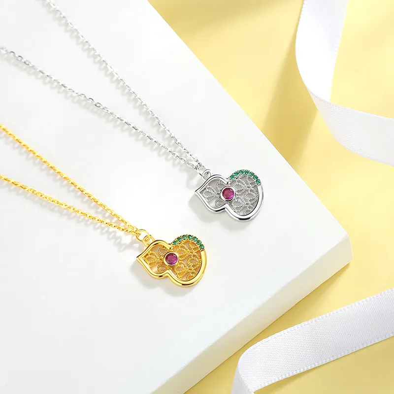 Heart Grass S925 Silver Necklaces Women's-2
