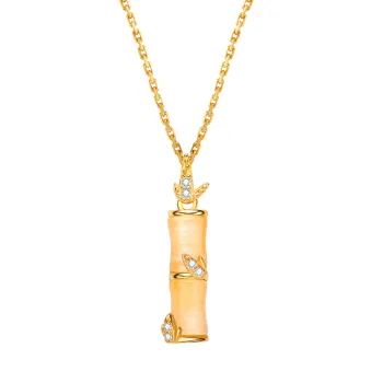 Yuanyanghuangjin Glass Cat Eye Necklaces Women's