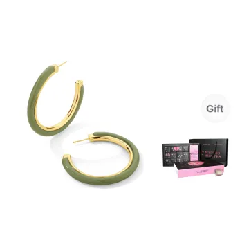 Agatha Copper Alloy Earrings Women's Matcha Green