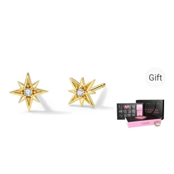 Agatha 925 Sterling Silver Stud Earrings Unisex Gold