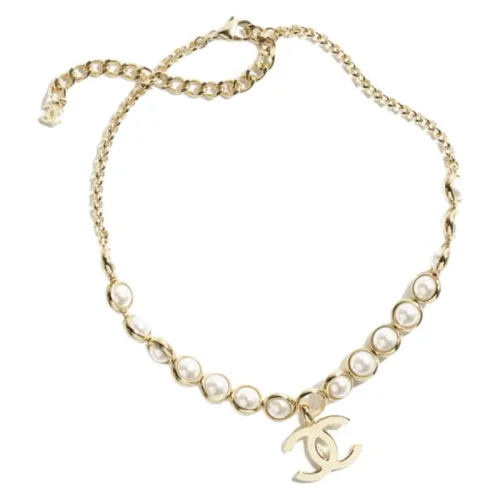 CHANEL Металл Стекло Ожерелья Унисекс Золотой
