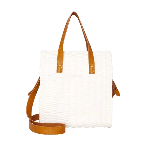 O Bag Thermoplastic Compound Сумка через плечо Сумка унисекс Белый-коричневый