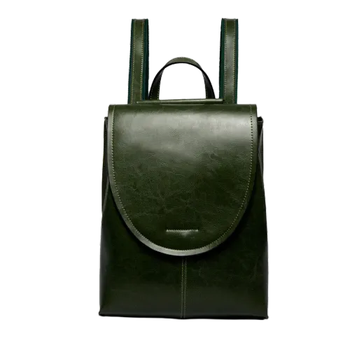 TTaG．baG Масляный воск Коровья кожа Рюкзак Женские Коричневый черный Кофе Зеленый