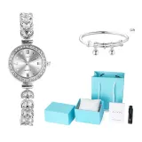 Серебряный корпус, серебристый циферблат, серебристый ремешок