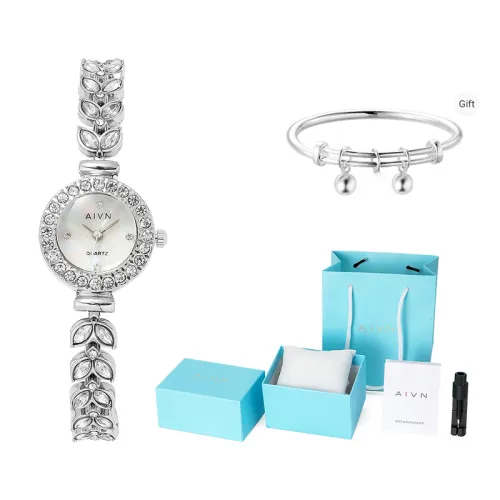 AIVN Браслет Часы Наручные Кварцевый механизм Сплав Ремешок Часы Женские Жемчужная раковина Циферблат