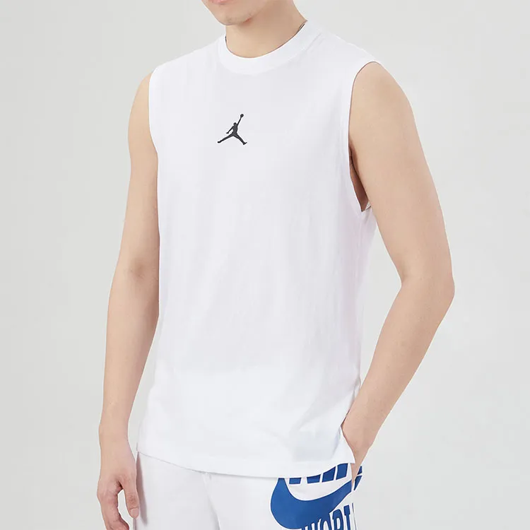 Jordan Air Men's Training Quick-Dry Knit Crewneck Sleeveless Tank White