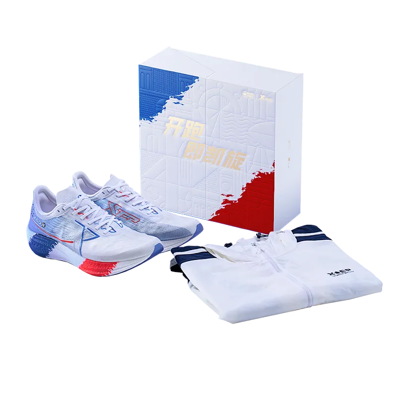 XTEP Running Shoes Men Low Top New White/Sunlight Blue/Laser Red-3
