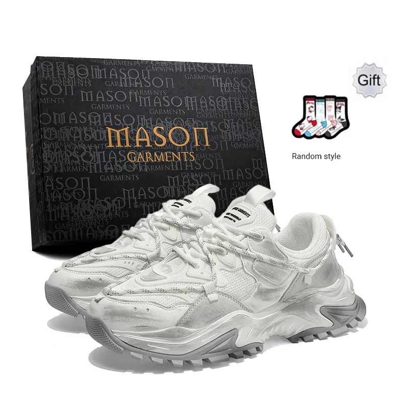 Masongarments Shark Tooth Series Running Shoes Unisex Low Top Black/Gray/White/Beige/Galaxy Gray-97