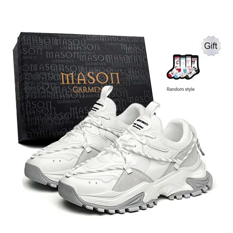 Masongarments Shark Tooth Series Running Shoes Unisex Low Top Black/Gray/White/Beige/Galaxy Gray-25