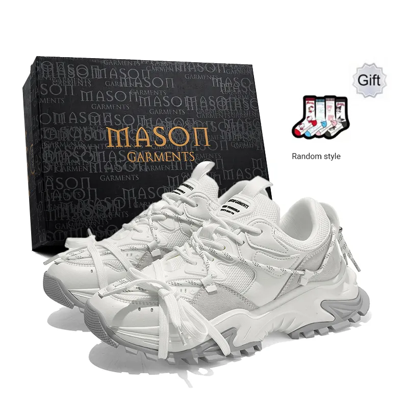 Masongarments Shark Tooth Series Running Shoes Unisex Low Top Black/Gray/White/Beige/Galaxy Gray-61
