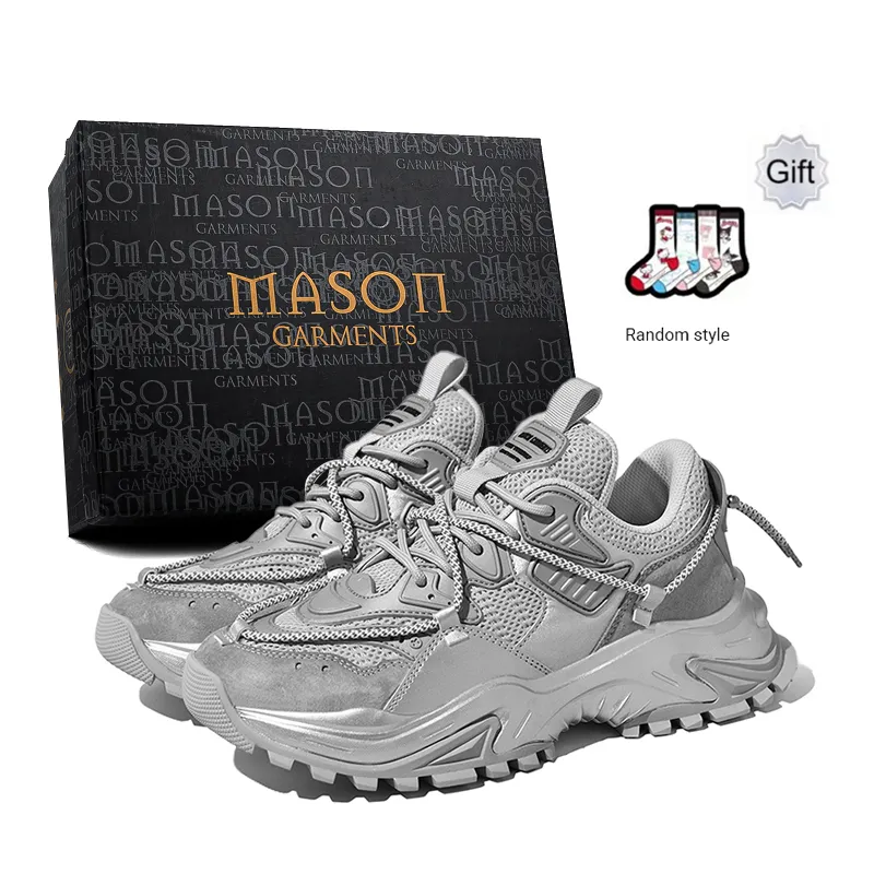 Masongarments Shark Tooth Series Running Shoes Unisex Low Top Black/Gray/White/Beige/Galaxy Gray-1