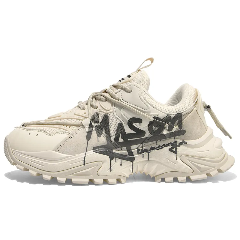 Masongarments Shark Tooth Series Running Shoes Unisex Low Top Black/Gray/White/Beige/Galaxy Gray-30