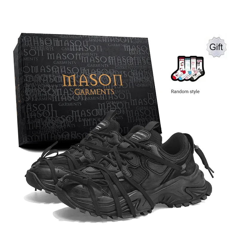 Masongarments Shark Tooth Series Running Shoes Unisex Low Top Black/Gray/White/Beige/Galaxy Gray-73