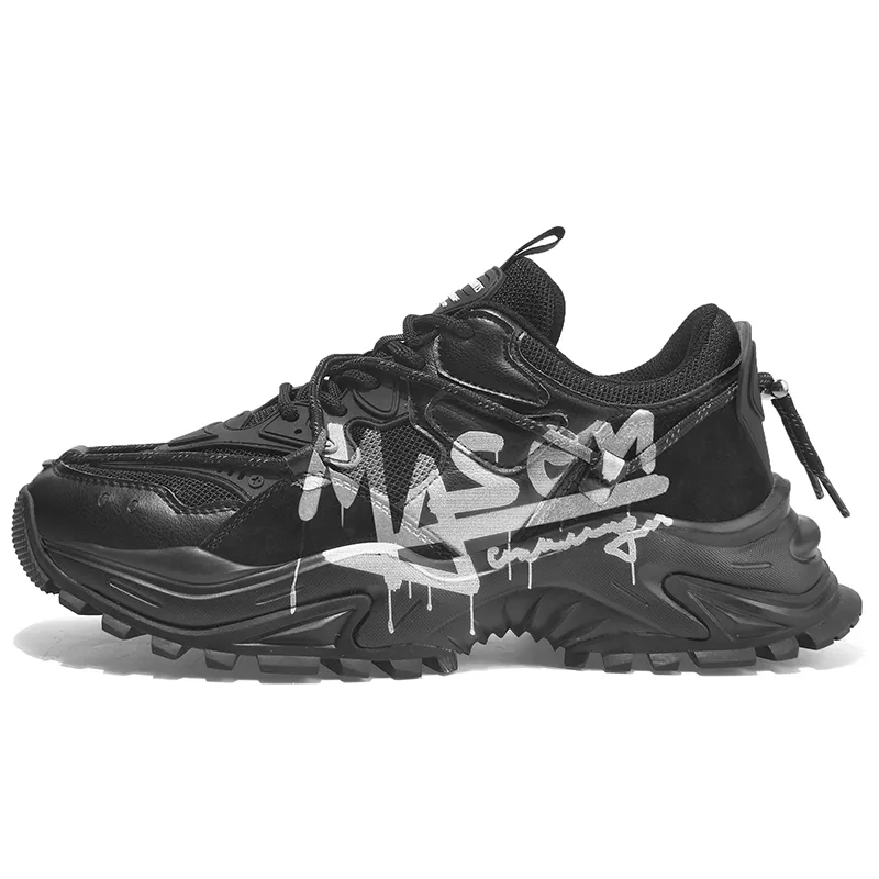 Masongarments Shark Tooth Series Running Shoes Unisex Low Top Black/Gray/White/Beige/Galaxy Gray-42