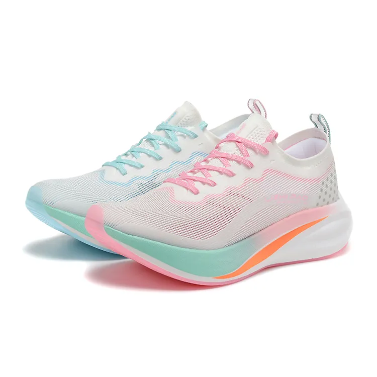 LIZHIPAO Running Shoes Unisex Low Top Mismatched Color/Neon White, Pink, Blue-3
