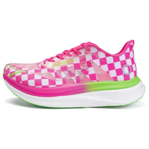 IRUNSVAN Running Shoes Unisex Low-Top Square Rose Red Cyan