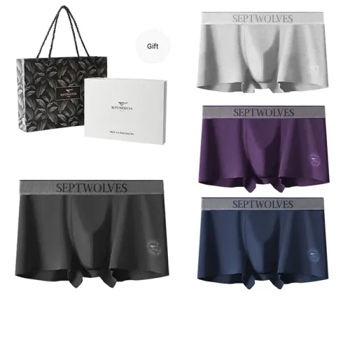 SEPTWOLVES Underwear Gift Box Men's 4 Pack Gift Box Set+Shopping Bag