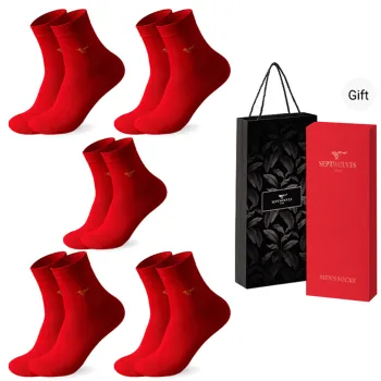 SEPTWOLVES Mid Calf Socks Men's 5 Pack Gift Box Set