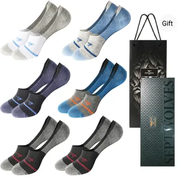 SEPTWOLVES No Show Socks Men's 6 Pairs Gift Box Packaged