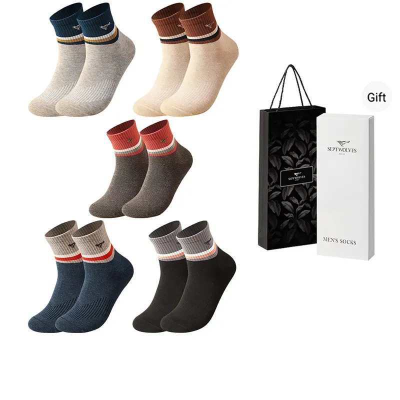 SEPTWOLVES Mid Calf Socks Men's 5 Pack Box Included-0