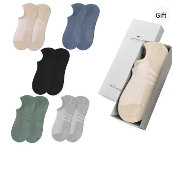 SEPTWOLVES Ankle Socks Men's 5 Pack Gift Box Set+Shopping Bag