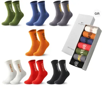 SEPTWOLVES Knee High Socks Men's 7 Pack Gift Box Set+Shopping Bag