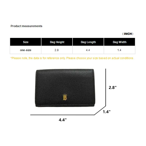 Burberry Leather Wallet Mini Women's Black-8