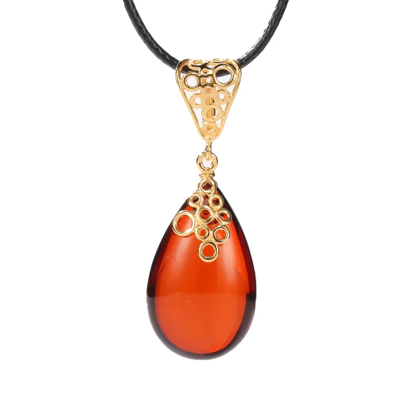 S&A S925 Silver Amber Beeswax Fine Jade Necklaces Women's-4