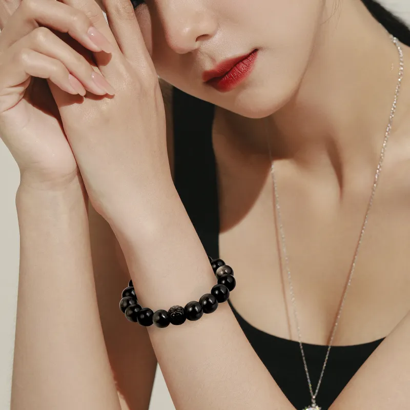 SIMPLE JOYS Obsidian Bracelets Unisex-5