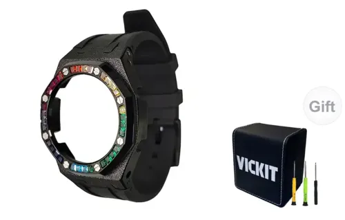 Vickit Color Diamond Black Frosted Case Collection Watch Cases Unisex