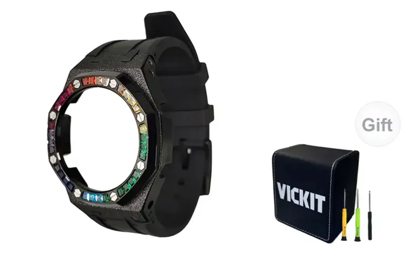 Vickit Color Diamond Black Frosted Case Collection Watch Cases Unisex-0