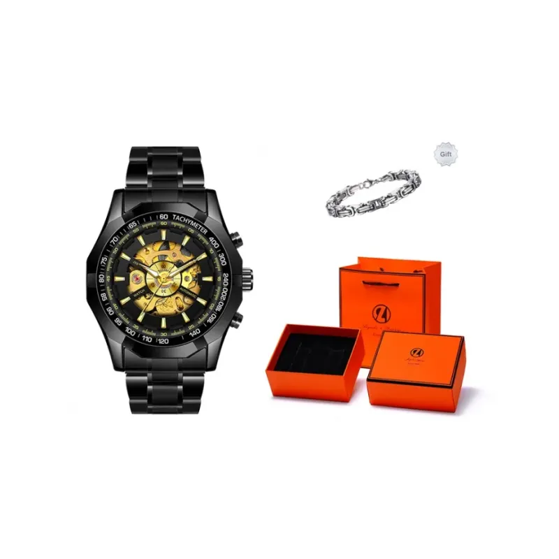 AIYISHI Automatic Mechanical Movement Watch Men's Watches Cut-Out Dial-17