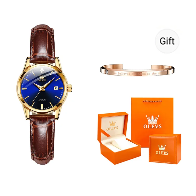 OLEVS Minimalist Series Mechanical Movement Watch Women's Watch White Dial-37
