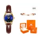 Brown Leather Gold-Tone Blue Dial[Orange Heart Orange Box]