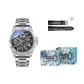 Silver Case Black Dial Silver Steel Band