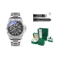 Premium Gift Square Box-Silver Case Black Dial Silver Steel Band