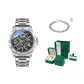 Premium Bracelet Square Box-Silver Case Black Dial Silver Steel Band