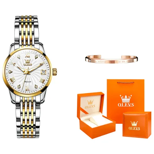 OLEVS Mechanical Movement Watch Women's Watch White Dial