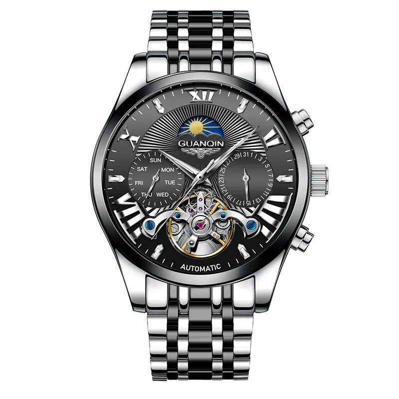 GUANQIN Ruidong Collection Automatic Mechanical Movement Steel Strap Watch Men's Watches White Dial-33