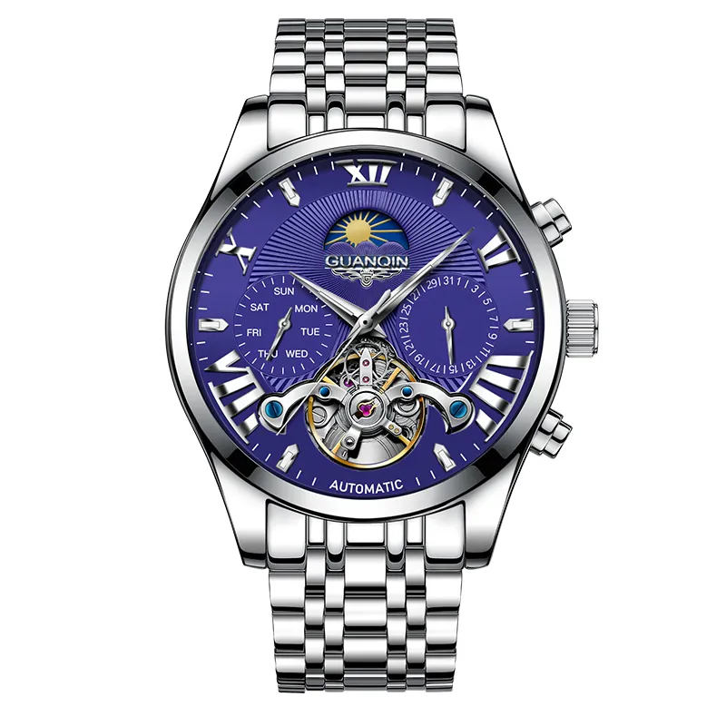 GUANQIN Ruidong Collection Automatic Mechanical Movement Steel Strap Watch Men's Watches White Dial-17