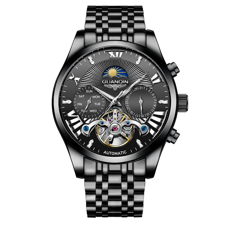 GUANQIN Ruidong Collection Automatic Mechanical Movement Steel Strap Watch Men's Watches White Dial-39