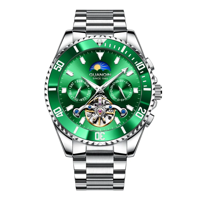 GUANQIN Submariner Collection Automatic Mechanical Movement Stainless Steel Watchband Watch Men's Watches Green Dial-1