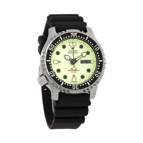CITIZEN PROMASTER Series Automatic Mechanical Movement Rubber Strap Watch Men's Watches Green Dial