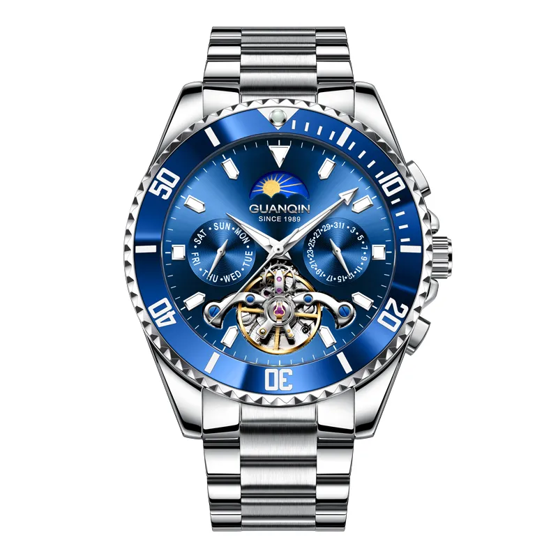 GUANQIN Submariner Collection Automatic Mechanical Movement Stainless Steel Watchband Watch Men's Watches Green Dial-10