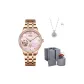 6129-Pink Steel Band[Preserved Flower Box+Floral Necklace]