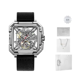 CIGA Design X Collection Matrix Automatic Mechanical Movement Nylon Strap Watch Men's Watches Gray Dial