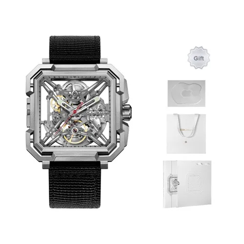 CIGA Design X Collection Matrix Automatic Mechanical Movement Nylon Strap Watch Men's Watches Gray Dial