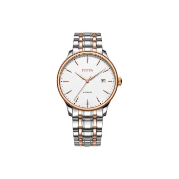 Fiyta Automatic Mechanical Movement Stainless Steel Strap Watch Men's Watches White Dial