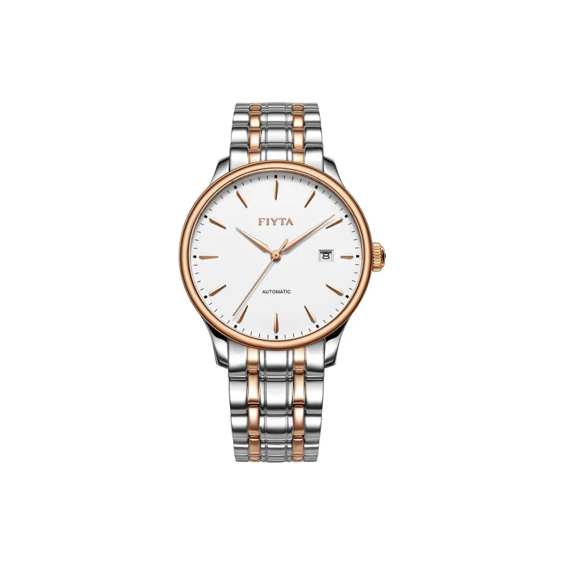 Fiyta Automatic Mechanical Movement Stainless Steel Strap Watch Men's Watches White Dial-1